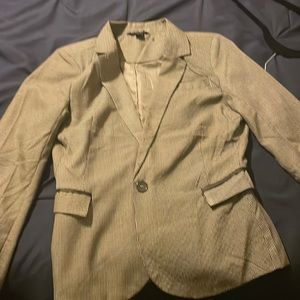 Brown Plaid Blazer w/ Leather Elbow Patches